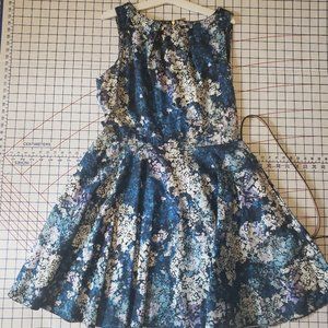 "Closet London" Blue Spring Floral Skater Dress